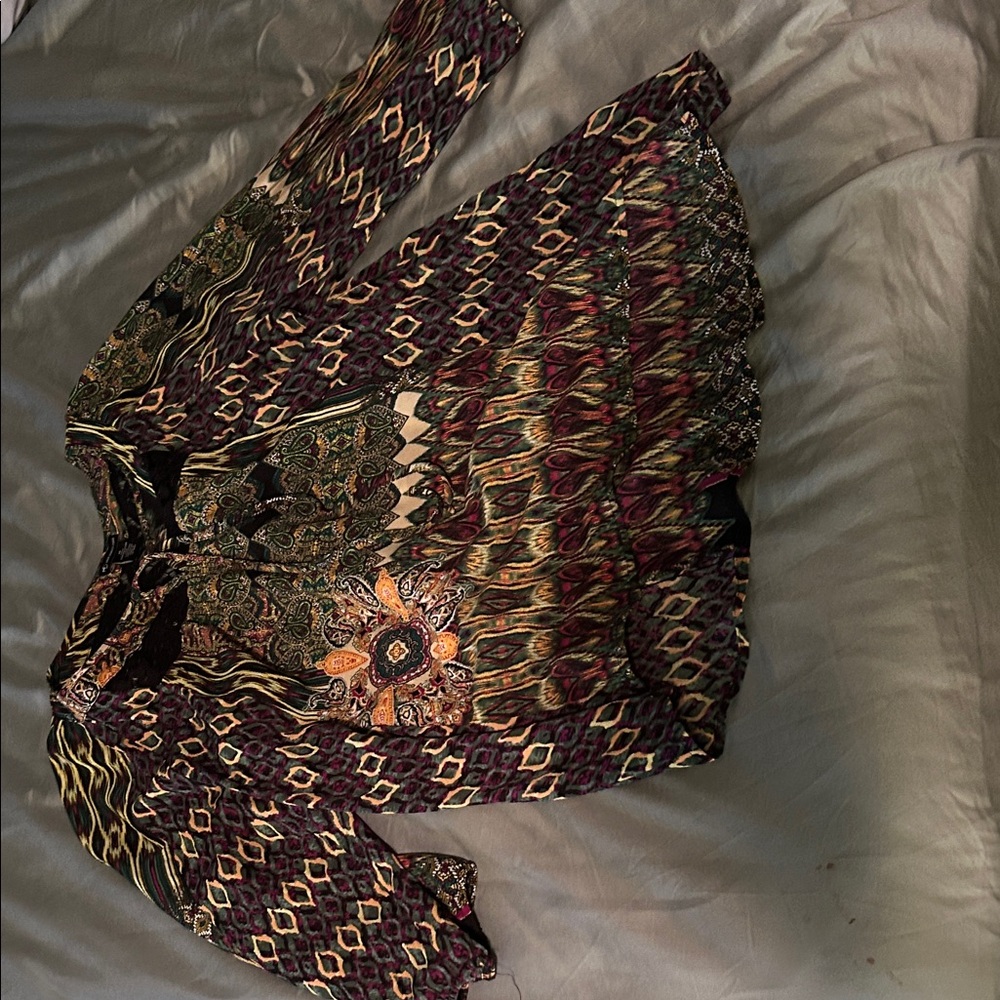 New Directions Multicolor Patterned Blouse